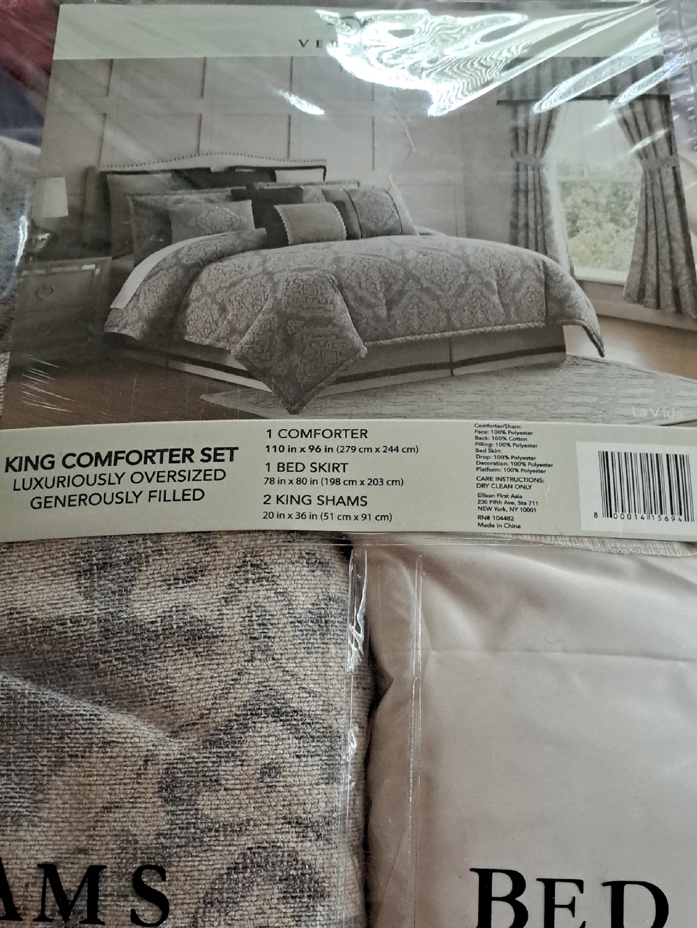 La Vida 4 Piece, King Comforter Set, Blue
